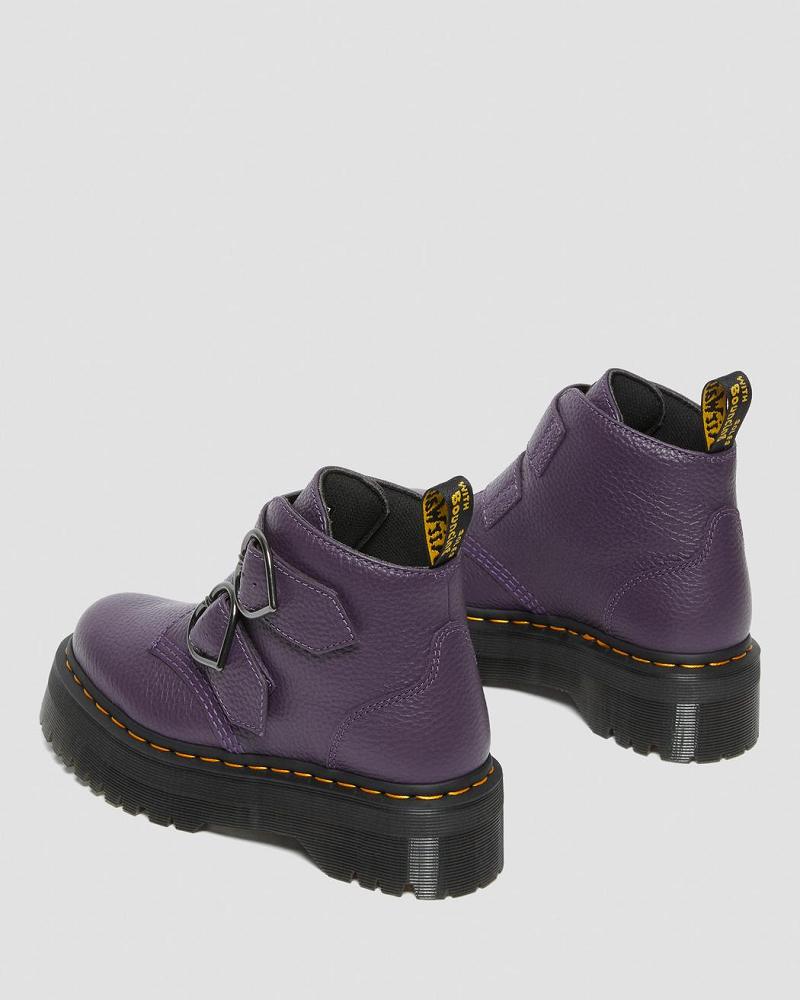 Dr Martens Devon Heart Leren Platform Laarzen Dames Paars | NL 544GSO